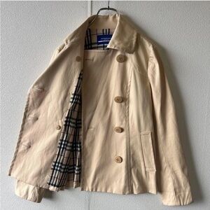 Burberry Tan Double-Breasted short Trench Coat